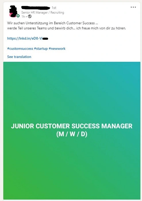 Beispiel für schlechtes LinkedIn Recruiting
